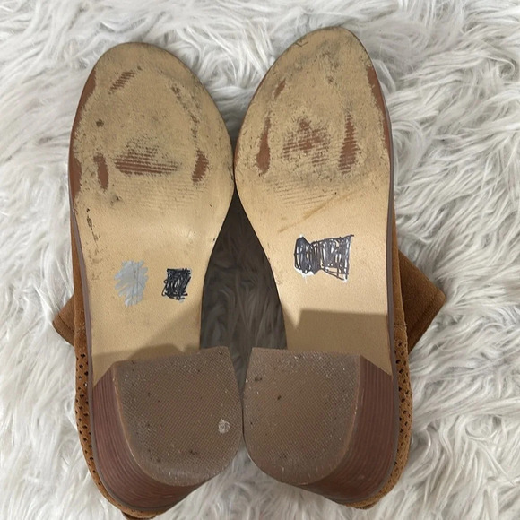 Steve Madden Ruebey Suede Light Brown Leather Booties Boots Heels Shoes Size 9.5 - Picture 9 of 14